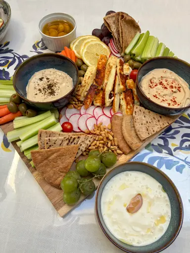 Mezze Board with Hummus & Crudités