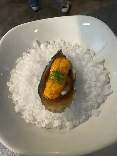 Uni topped oysters